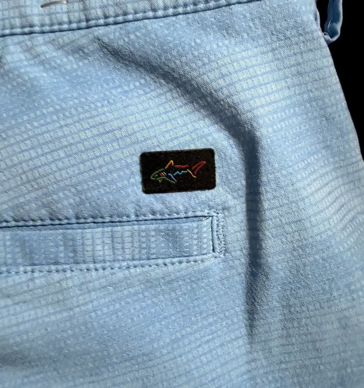 Greg Norman Men’s Golf Shorts W40 Blue Stretch Performance Shark Logo - Thumbnail 7