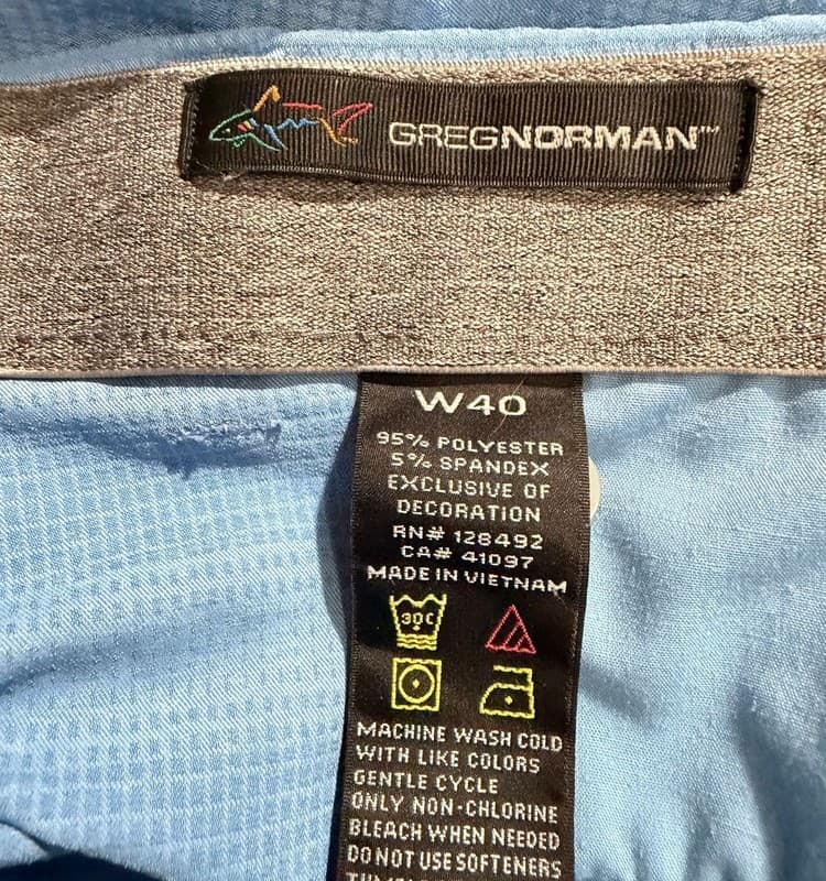 Greg Norman Men’s Golf Shorts W40 Blue Stretch Performance Shark Logo - Thumbnail 8