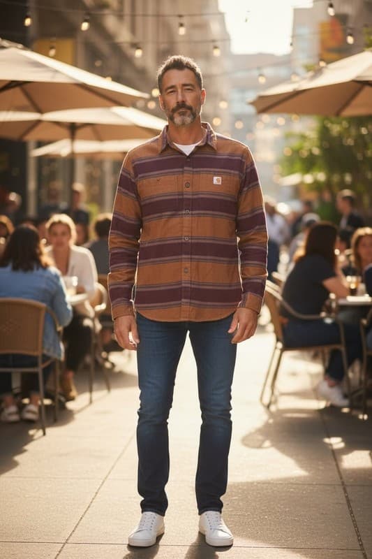 Carhartt Rugged Flex Loose Fit Midweight Flannel Long-Sleeve Plaid Shirt S - Thumbnail 2