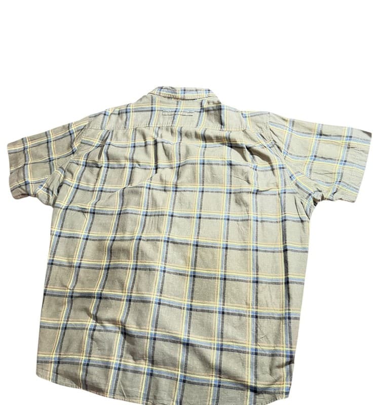 Duluth Trading Co Mens 3XL Plaid Short Sleeve Button Up Hemp Cotton Shirt - Thumbnail 2