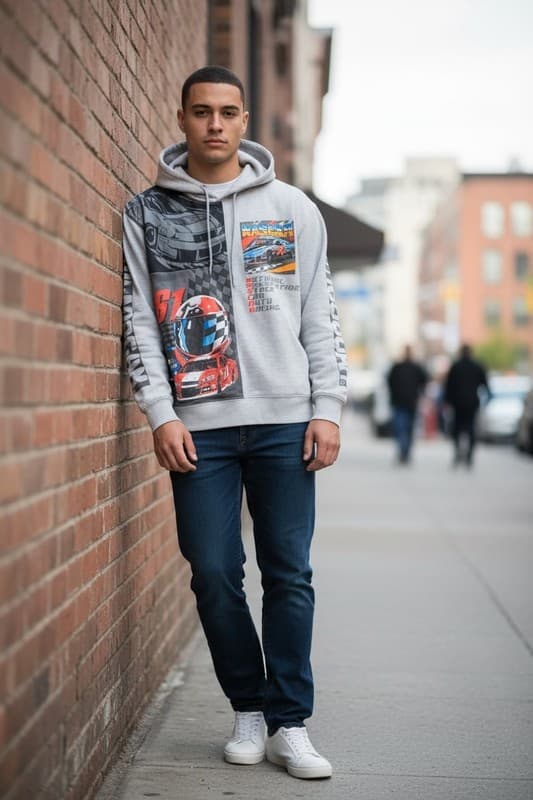 NASCAR Graphic Print Pullover Hoodie - Thumbnail 2