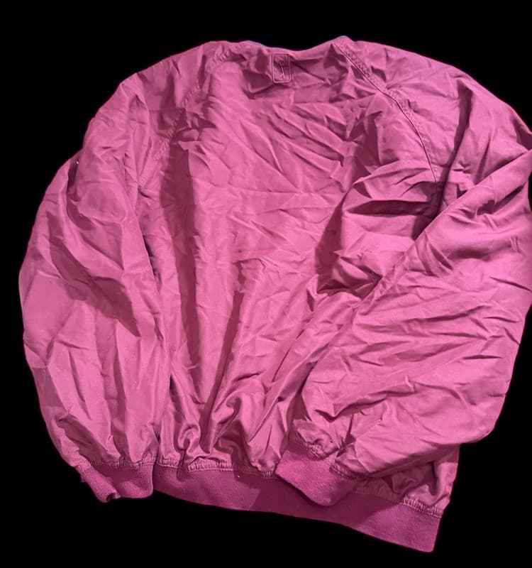 PGA Tour Men’s V-Neck Golf Windbreaker Pullover Medium Burgundy - Thumbnail 2