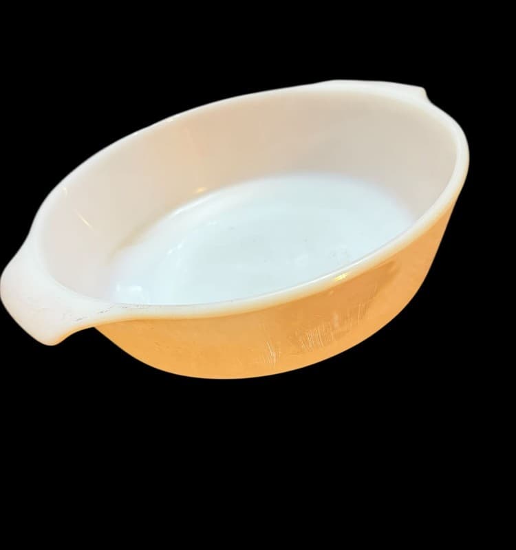 Vintage Fire King Anchor Hocking 1.5 Quart Peach Casserole Baking Dish #437 - Image 1