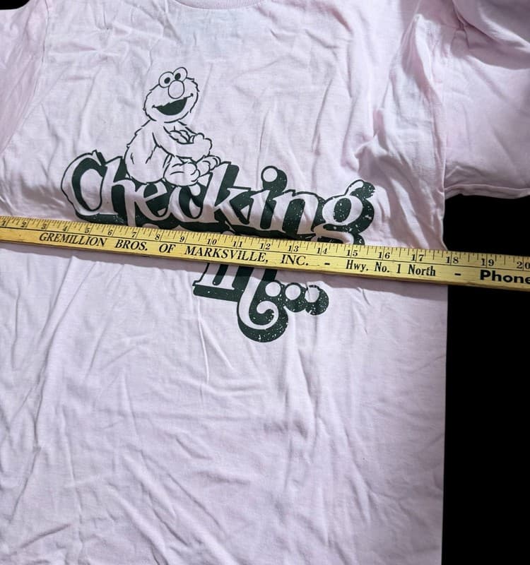 Sesame Street Elmo "Checking In" Pink Graphic T-Shirt - Thumbnail 5