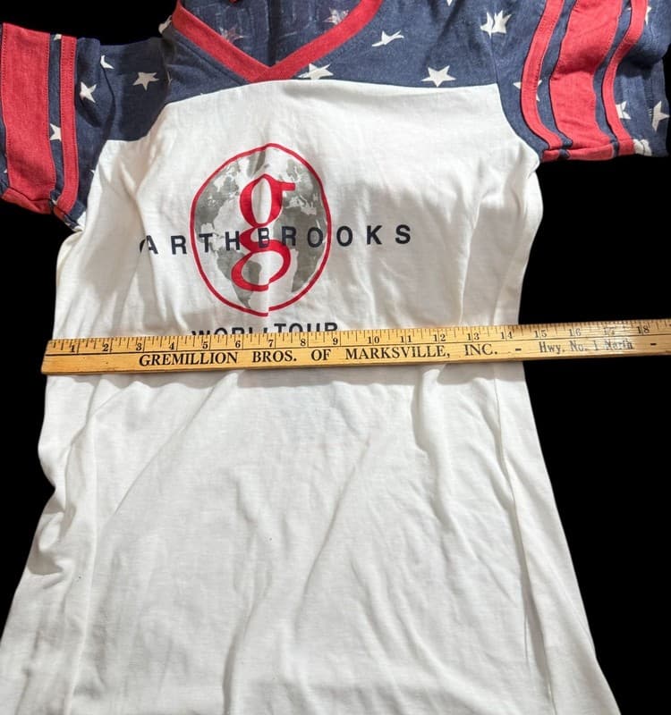 Garth Brooks World Tour #7 Jersey Style Concert T-Shirt Patriotic - Thumbnail 7