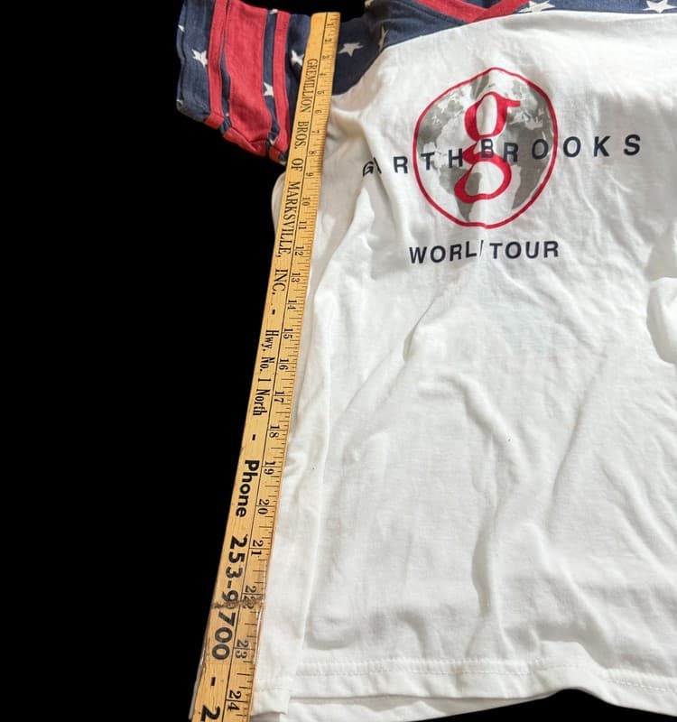 Garth Brooks World Tour #7 Jersey Style Concert T-Shirt Patriotic - Thumbnail 6