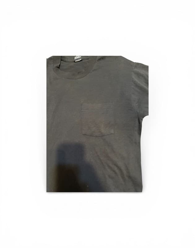 Vintage Black Short Sleeve Pocket T-Shirt Men's - Thumbnail 5