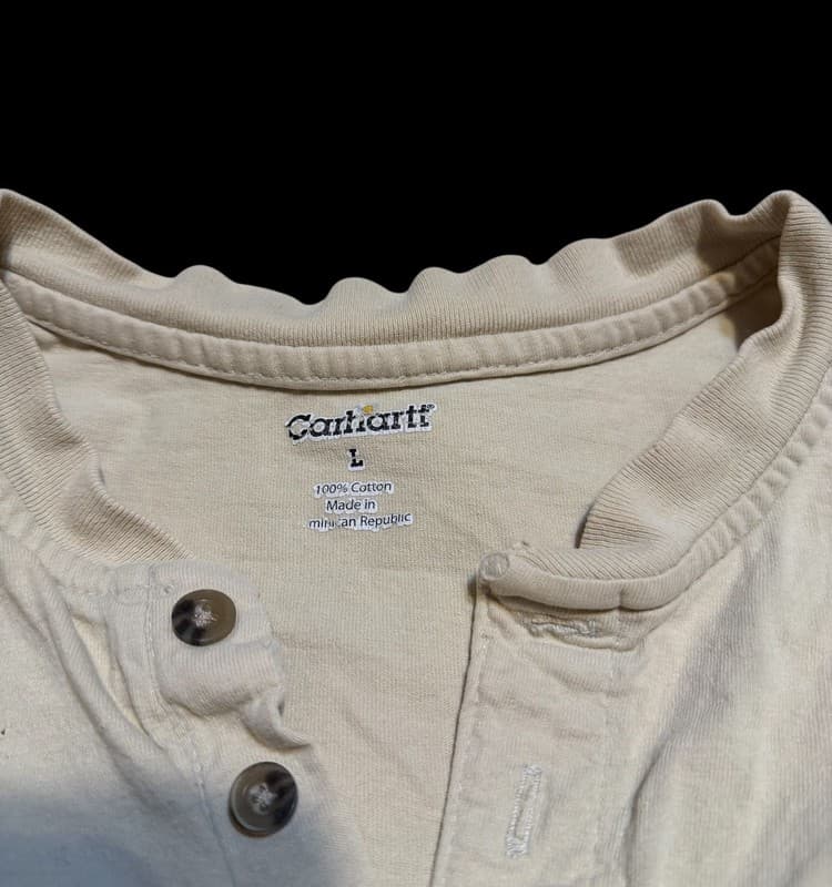 Carhartt Men's K-84 Short Sleeve Henley T-Shirt - Grey (XL) - Thumbnail 4