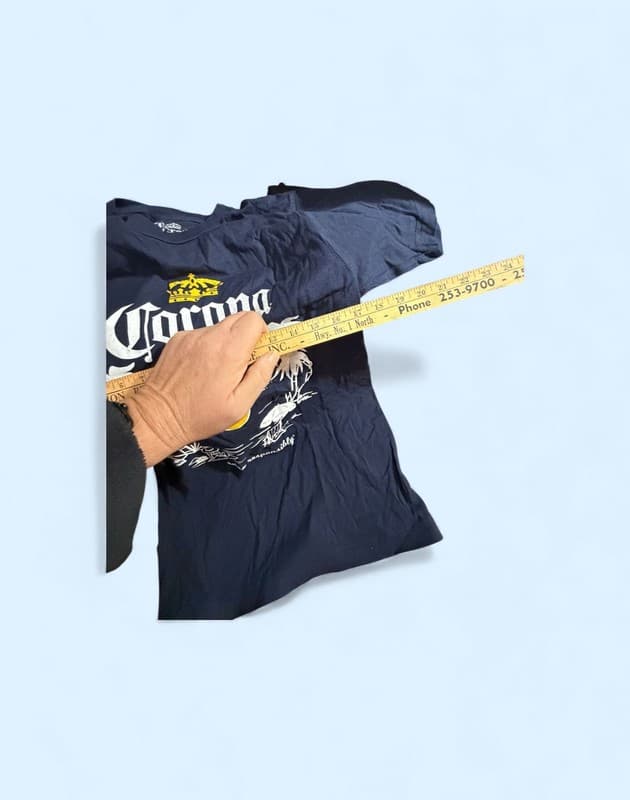 Corona Extra Navy Palm Tree Beach Classic Logo Men's Vintage T-Shirt - Thumbnail 4