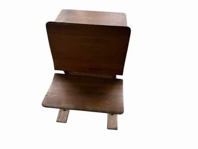 ANTIQUE Wood and Cast Iron child's fold up bench school desk - Image 1