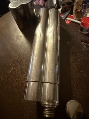 Vintage Chrome Cigar Holder & 1–2oz Mini Flask Combo Tube - Thumbnail 4