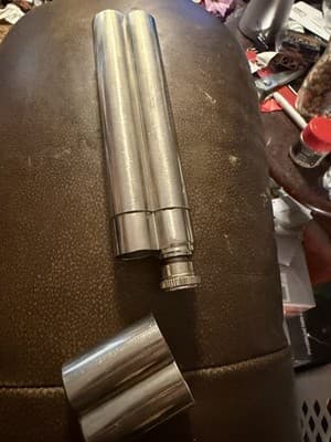 Vintage Chrome Cigar Holder & 1–2oz Mini Flask Combo Tube - Thumbnail 2