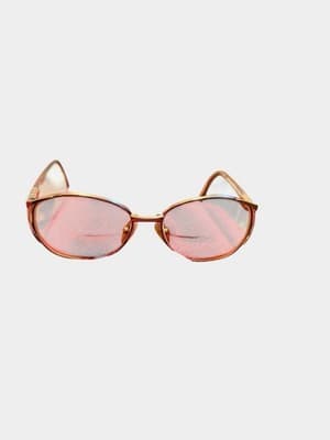 Vintage BerDel Sferoflex Revella Eyeglasses Italy Gold Pinktone 130 - Image 1