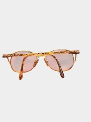 Vintage BerDel Sferoflex Revella Eyeglasses Italy Gold Pinktone 130 - Thumbnail 3