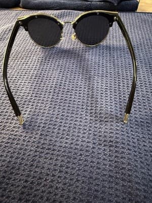 Vintage Retro Cat-Eye Clubmaster Sunglasses Black Gold Frame “Polycarbonate” - Thumbnail 3