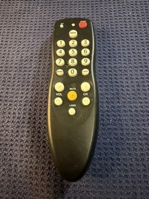 Funai NC003UD TV Remote Control Black w/ Yellow Mute AA Batteries Included - Thumbnail 3