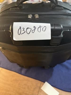 Black Leather Rolling Wheeled Laptop Briefcase Mobile Office Pilot Case - Thumbnail 19