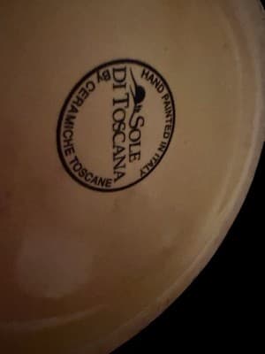 Vintage Sole di Toscana Italian Ceramic Pitcher 14” Hand Painted Tuscan Floral - Thumbnail 2