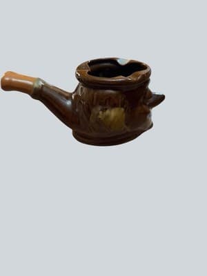 Vintage Japan Ceramic Pipe Ashtray Face MCM Novelty Tobacciana Brown Glaze - Thumbnail 4