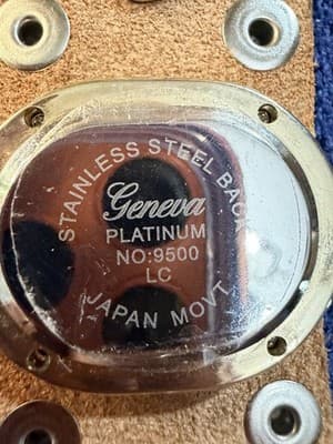 Geneva Platinum NO 9500 LC Leopard Cuff Watch Rhinestone Stud Japan Movt Women - Thumbnail 3