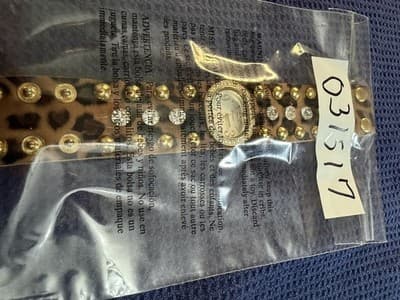 Geneva Platinum NO 9500 LC Leopard Cuff Watch Rhinestone Stud Japan Movt Women - Thumbnail 6