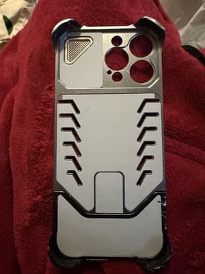 iPhone 16 Pro Max Rugged Metal Case Sports Car Design Gray Black - Thumbnail 2