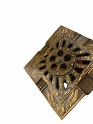 Japanese Cast Iron Ashtray Incense Burner Sunburst Export 1930s–50s - Thumbnail 2