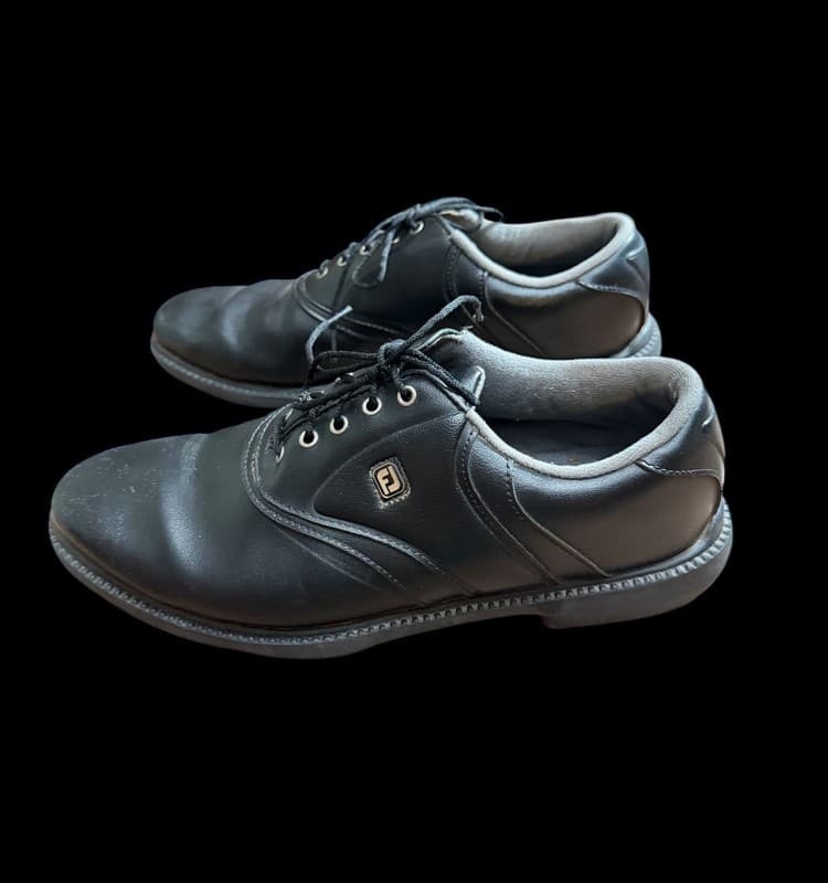 FootJoy FJ Originals Men's Black Leather Golf Shoes - Thumbnail 3