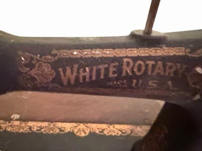 Antique White Rotary Sewing Machine Electric Treadle Cabinet w Manual - Thumbnail 6