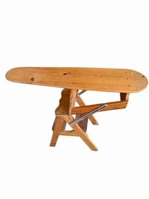 Vintage Wooden Folding Ironing Board Chair Stool Primitive Farmhouse - Thumbnail 3