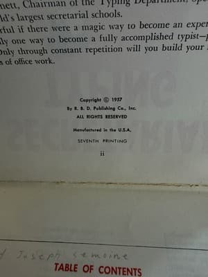 Vintage 1957 Secretarial Typing Book Manual Typewriter Keyboard Parts Lessons - Thumbnail 4