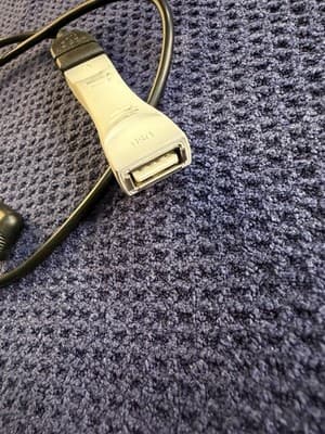 Short USB-A Female to 3.5mm TRRS Right Angle Male Audio Adapter Cable ~12" - Thumbnail 4