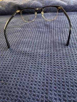 Ray-Ban RB3016 W0365 Clubmaster Classic Black Gold G-15 Sunglasses 49-21-140 - Thumbnail 2