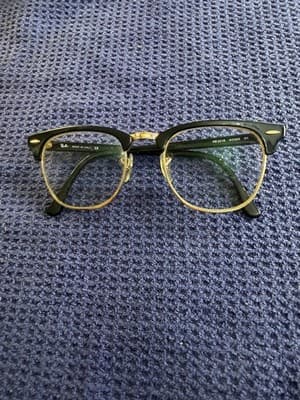 Ray-Ban RB3016 W0365 Clubmaster Classic Black Gold G-15 Sunglasses 49-21-140 - Thumbnail 6