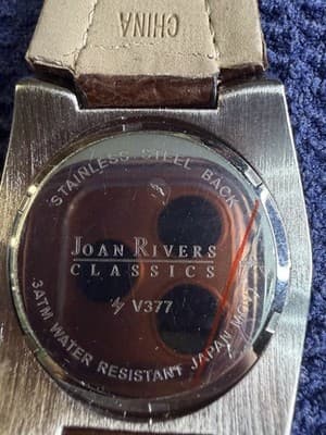 New Joan Rivers Classics Brown Dial Bezel Quartz Watch, Brown Leather Strap V377 - Thumbnail 8