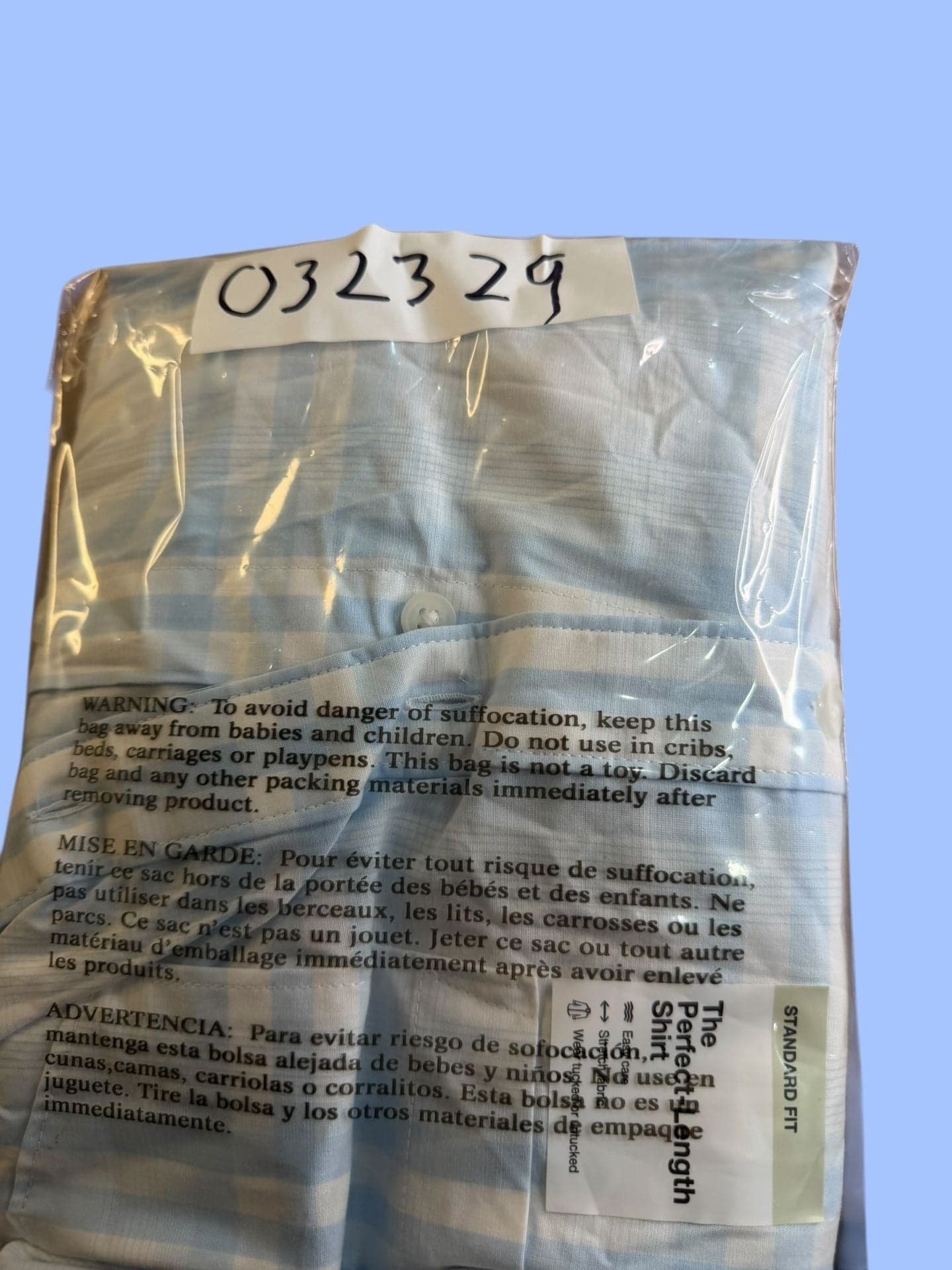 Sonoma Goods For Life Men's M Light Blue Plaid Short Sleeve Perfect-Length Shir - Thumbnail 6