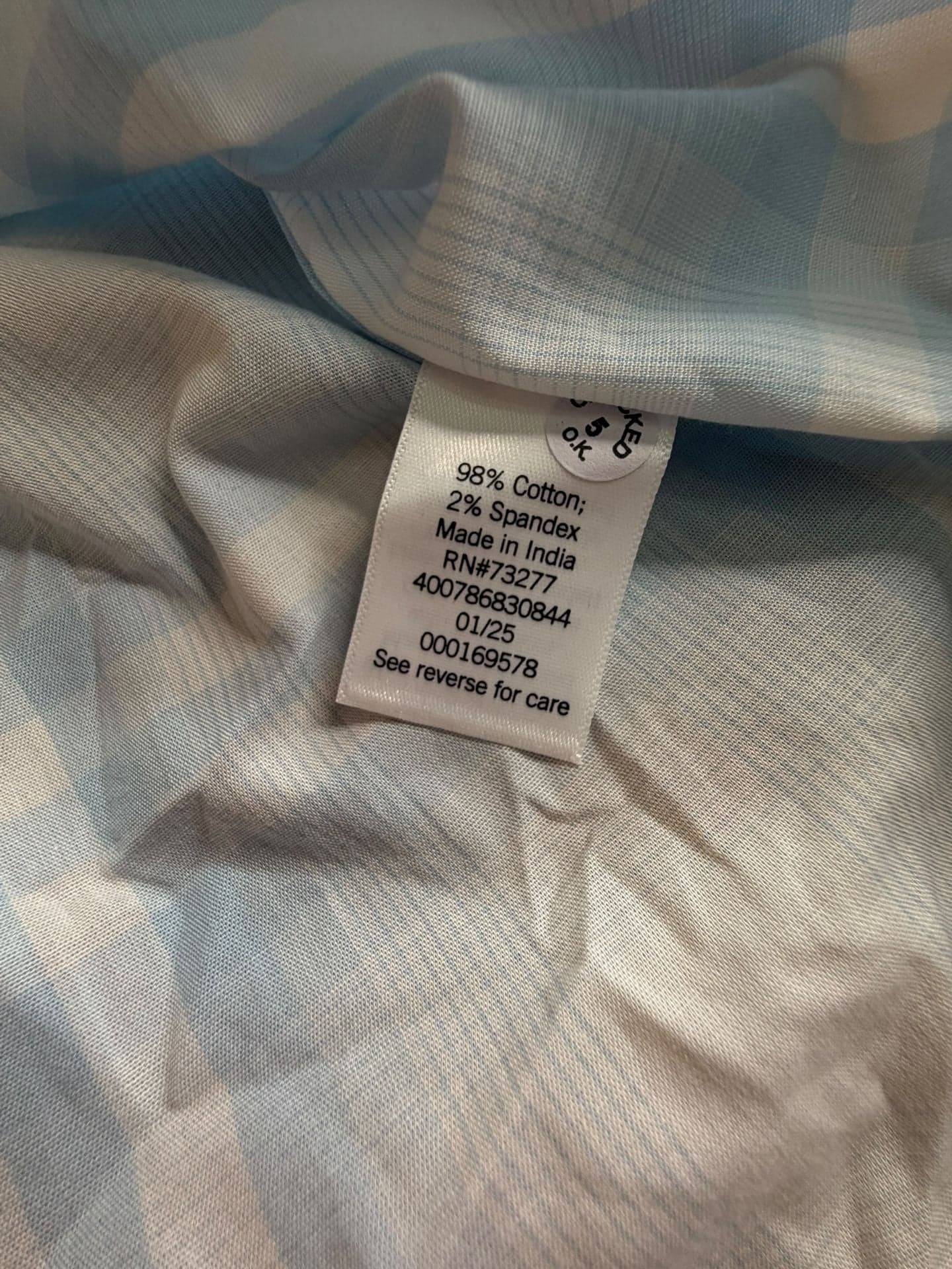 Sonoma Goods For Life Men's M Light Blue Plaid Short Sleeve Perfect-Length Shir - Thumbnail 5