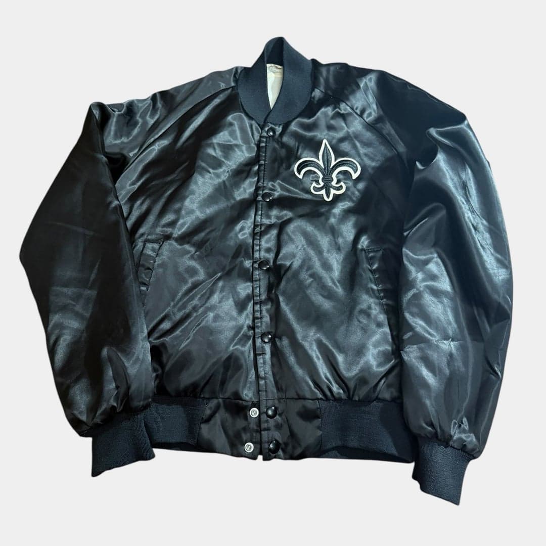 Vintage 80s Chalk Line New Orleans Saints Satin Bomber Varsity Jacket Size Smal