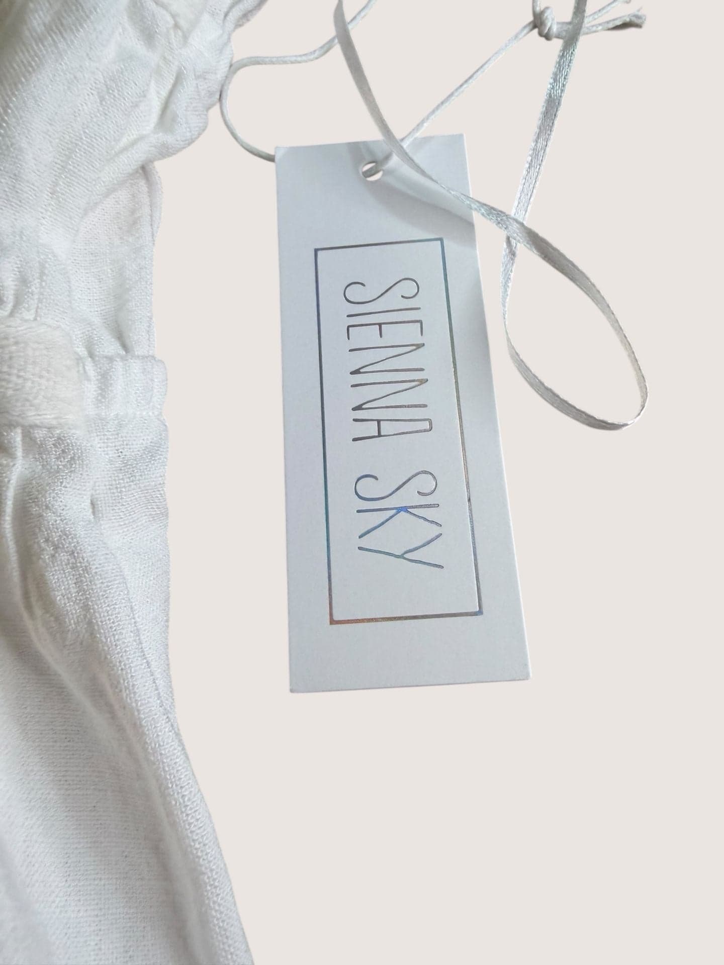 Sienna Sky White Linen Blend Ruffle Halter Top - Thumbnail 2