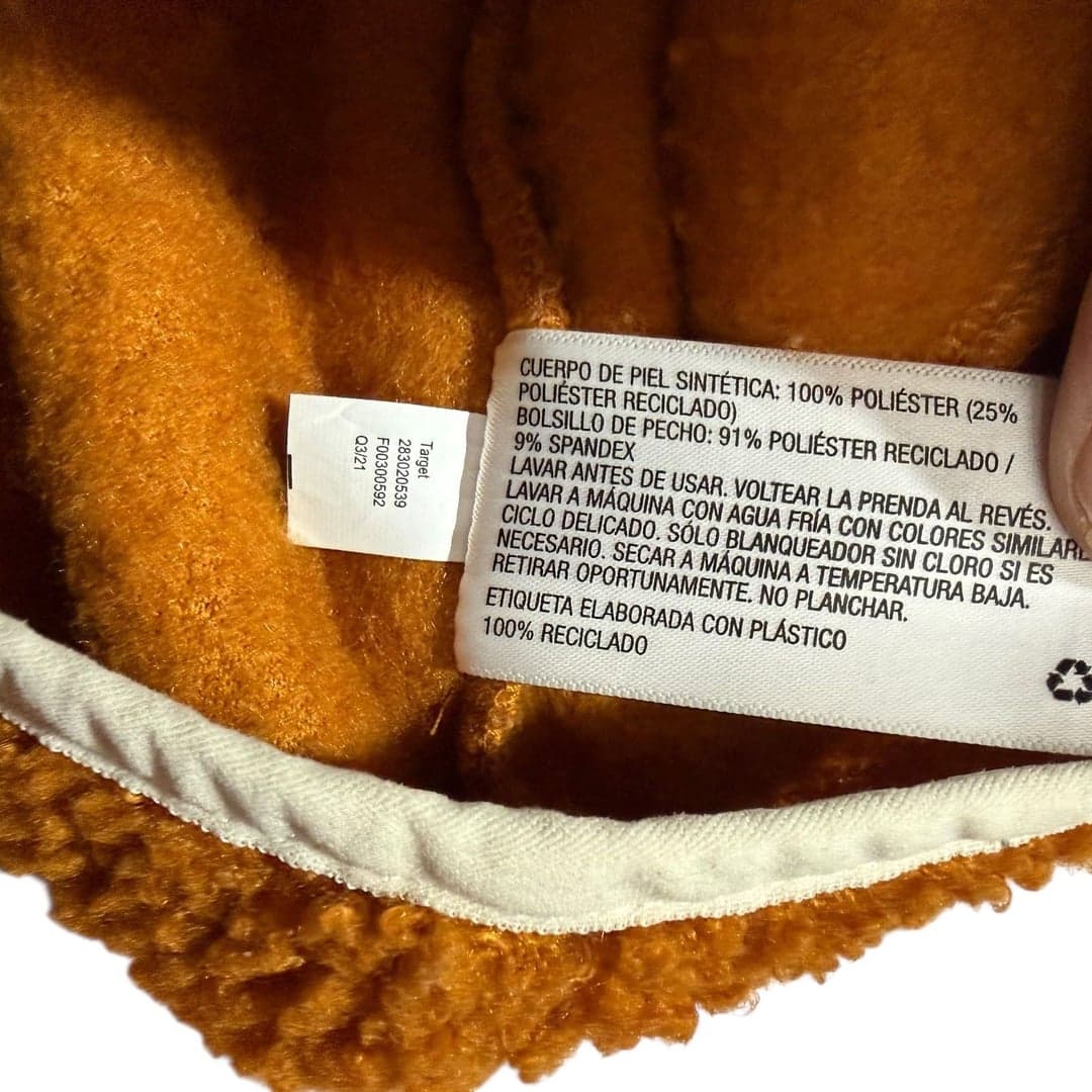 Universal Thread Sherpa Fleece Hooded Jacket Orange Teal Zip Size L - Thumbnail 4