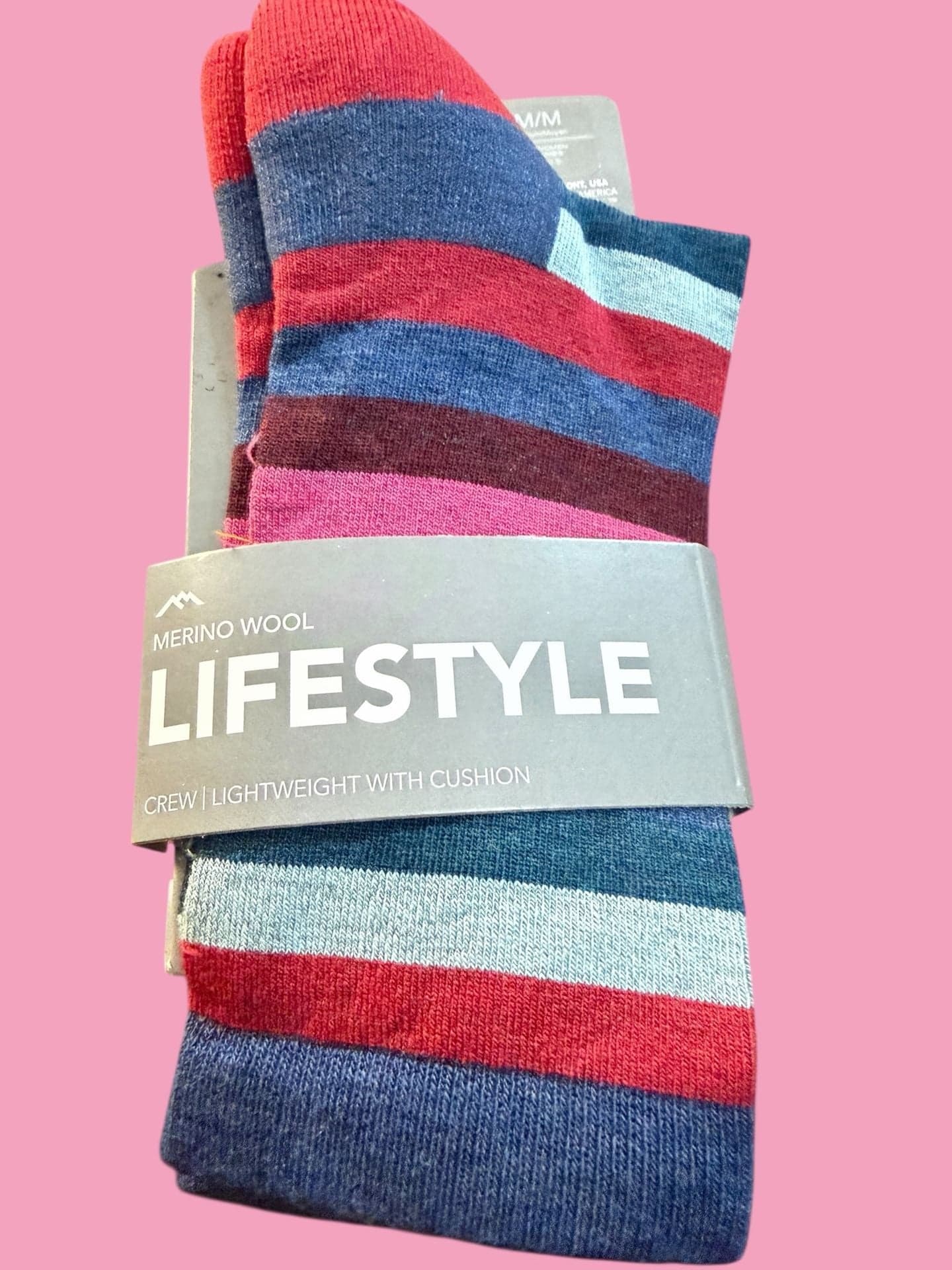 NWT Darn Tough Women's Mystic Stripe Crew Lightweight Lifestyle Socks - Denim M - Thumbnail 2