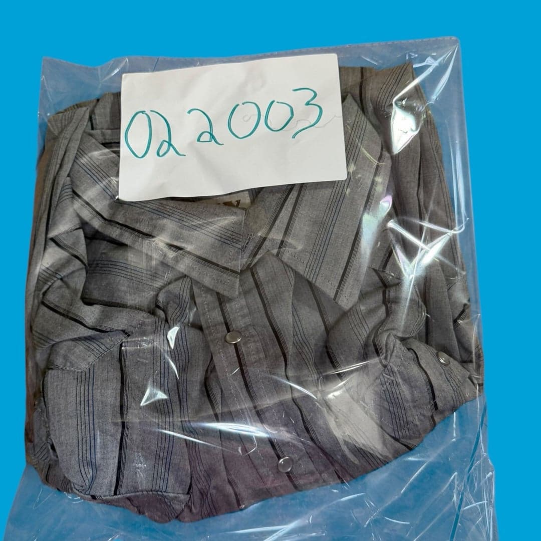 ELY Cattleman 2X Big Man Western Pearl Snap Shirt Gray Striped Short Sleeve - Thumbnail 7