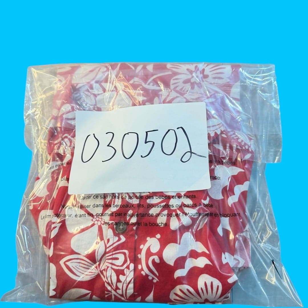 Old Navy Red and White Floral Everyday Short Sleeve Hawaiian Shirt M - Thumbnail 8