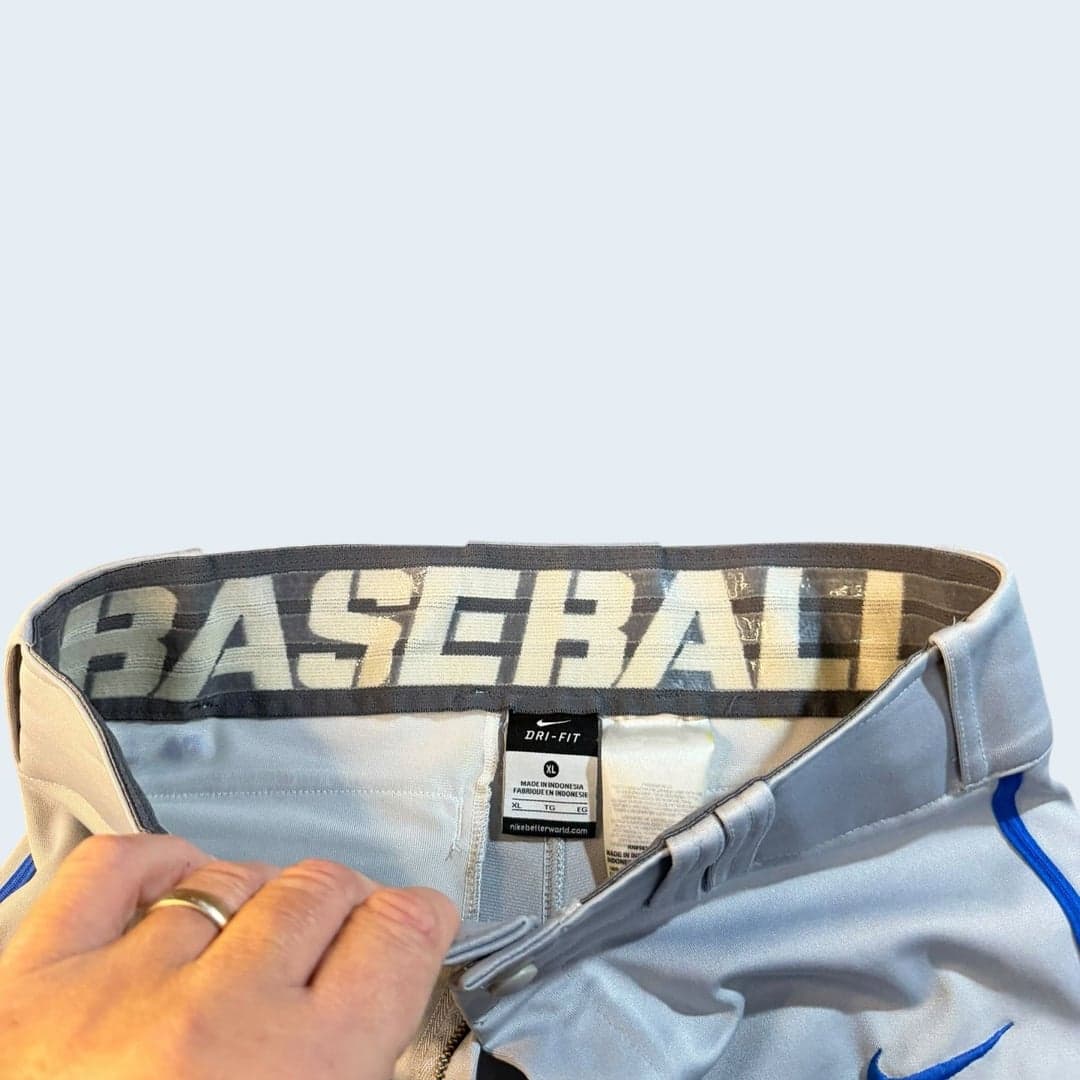 Nike Dri-FIT Baseball Pants XL Gray with Royal Blue Piping - Thumbnail 4