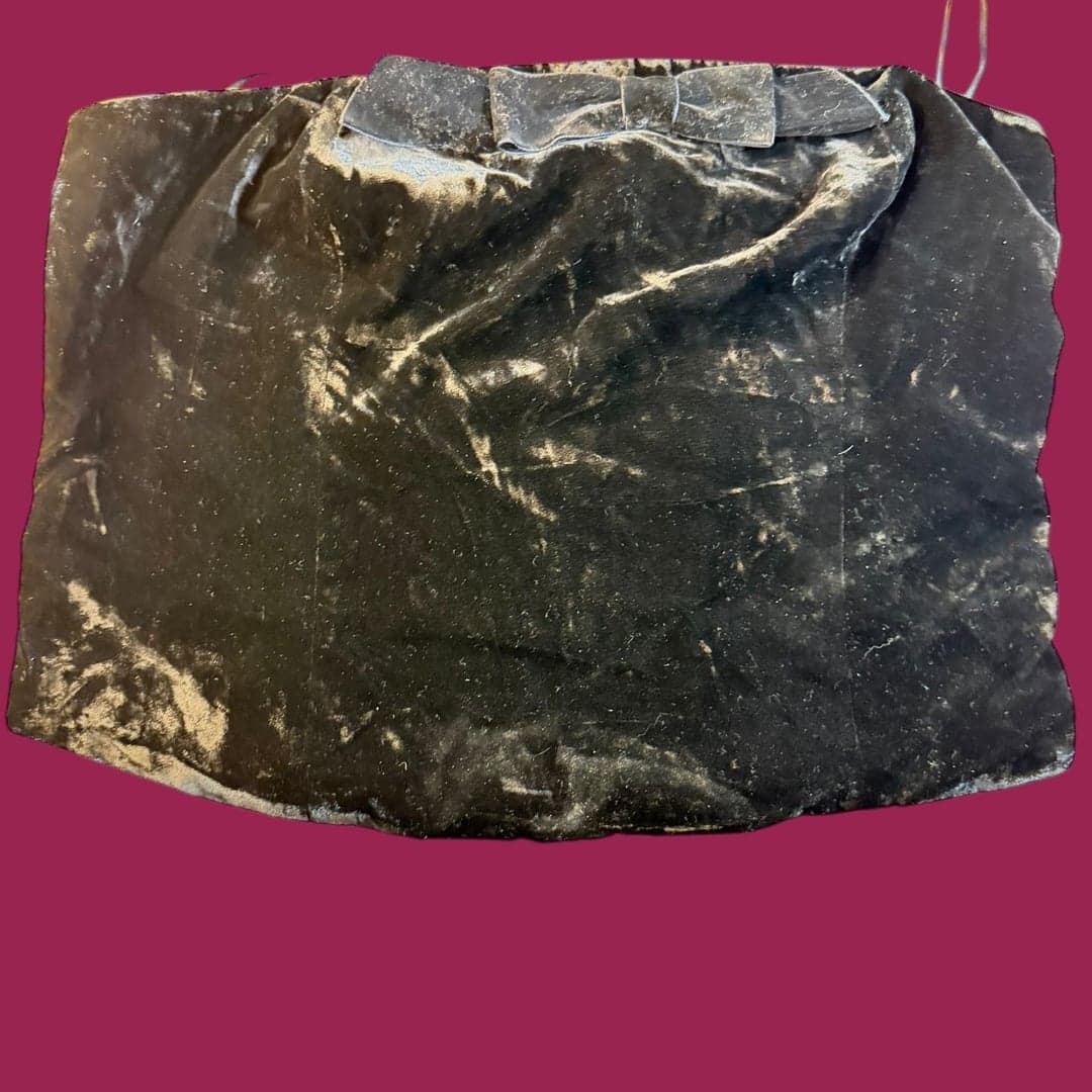 NWT WAYF Black Crushed Velvet Strapless Bow Tube Top Size XL - Image 1