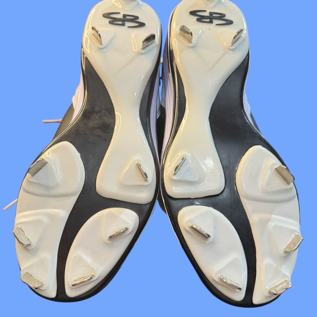 Boombah White and Black Metal Baseball Cleats Size 11 - Thumbnail 8