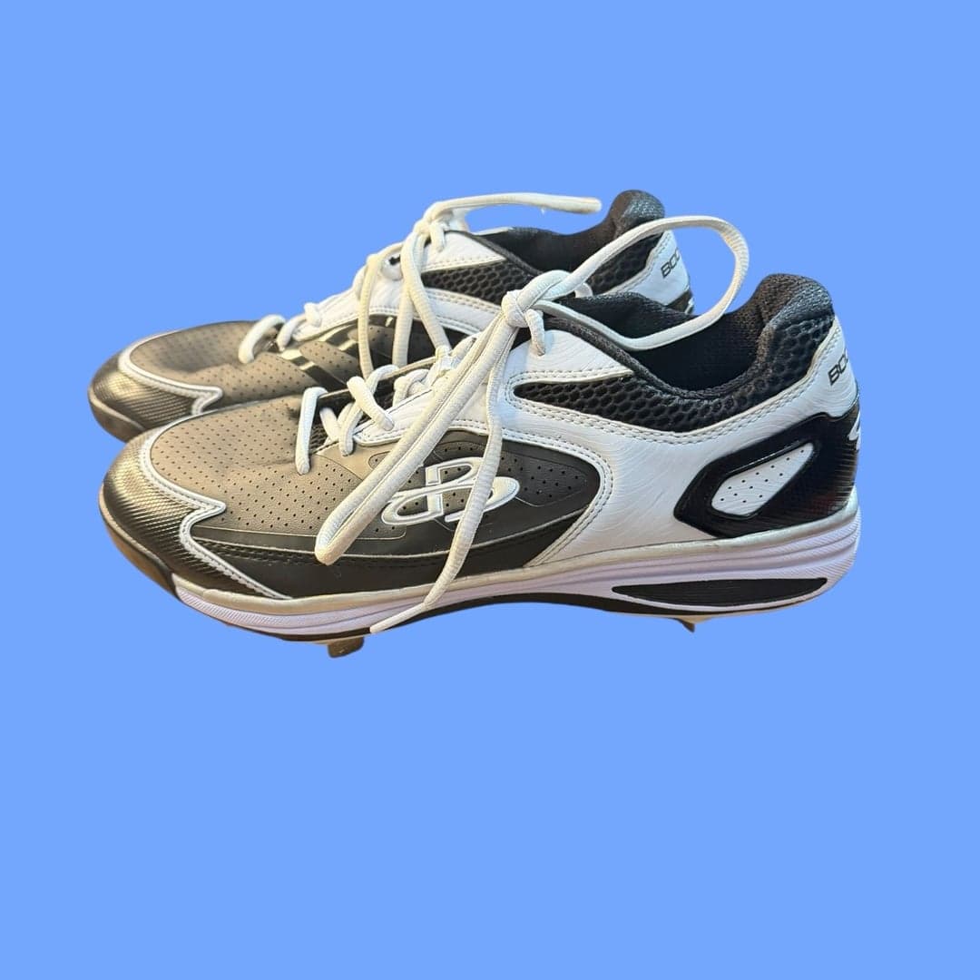 Boombah White and Black Metal Baseball Cleats Size 11 - Thumbnail 4