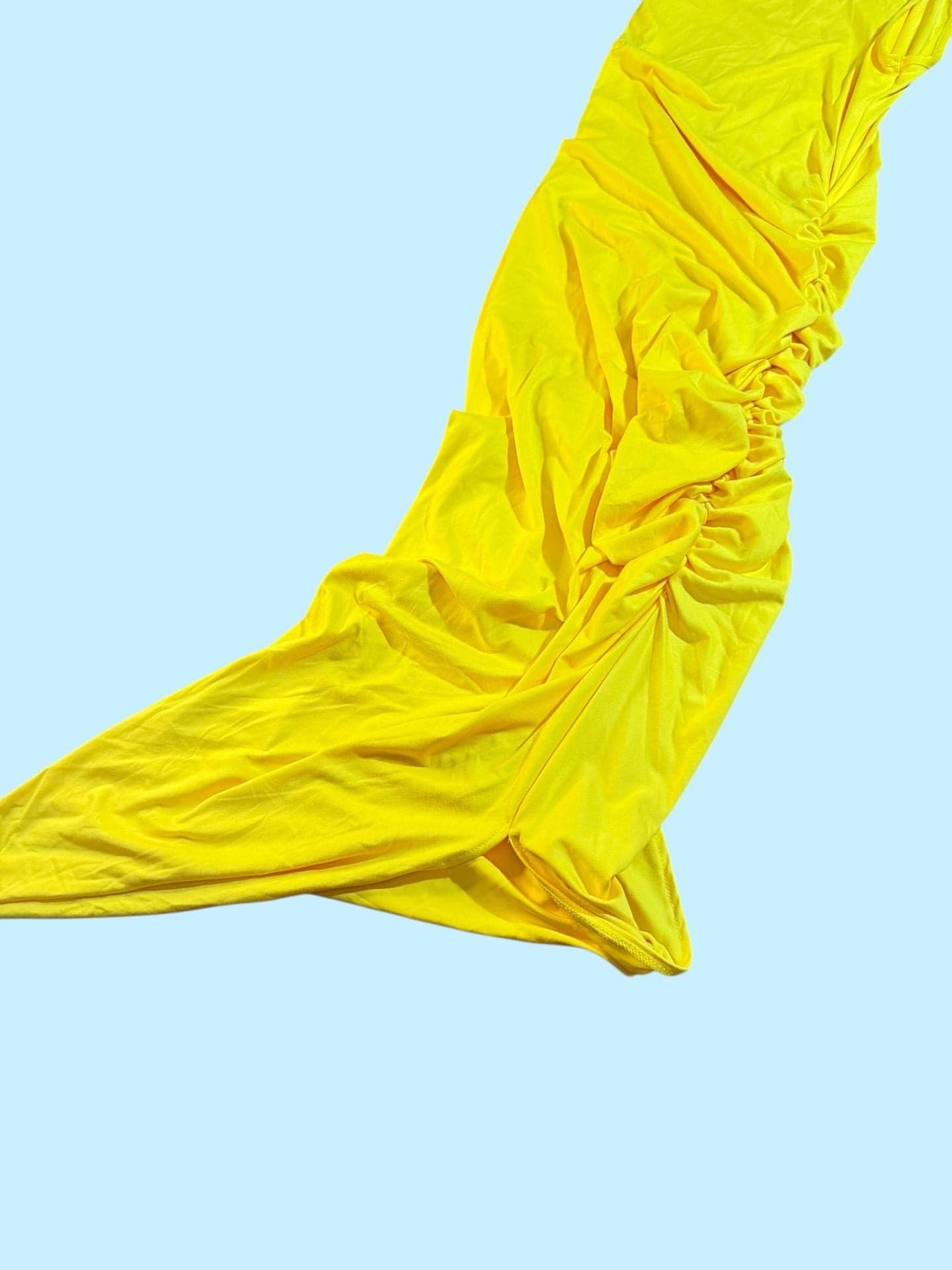 Capella Yellow Ruched Side Knot Sleeveless Maxi Dress Size Small - Image 1