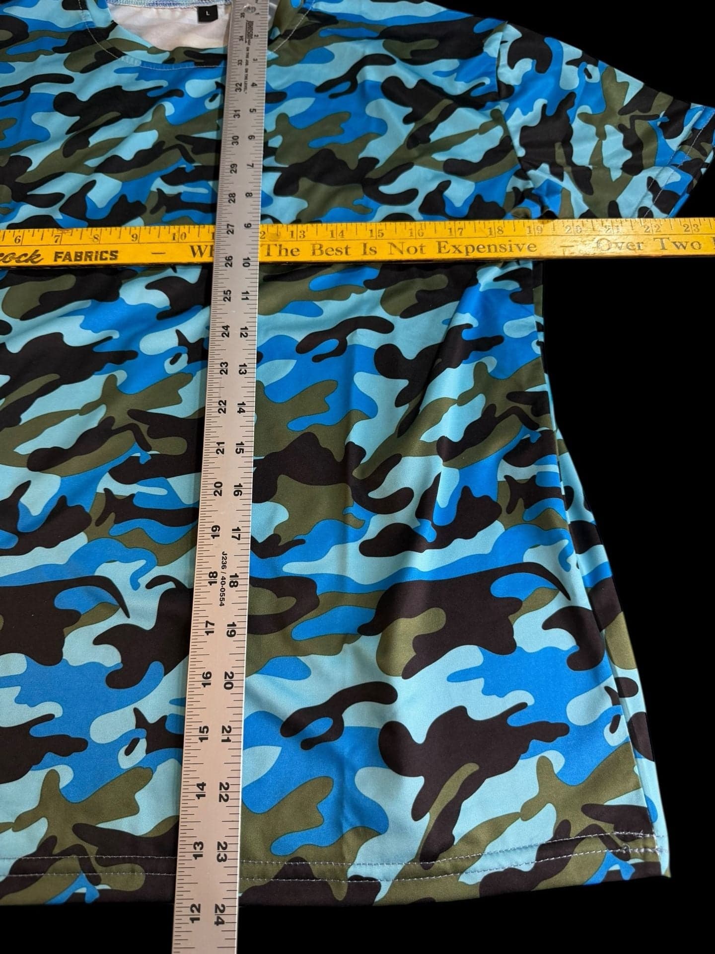 Men's Large Blue Camouflage Performance T-Shirt Quick Dry Activewear - Thumbnail 5