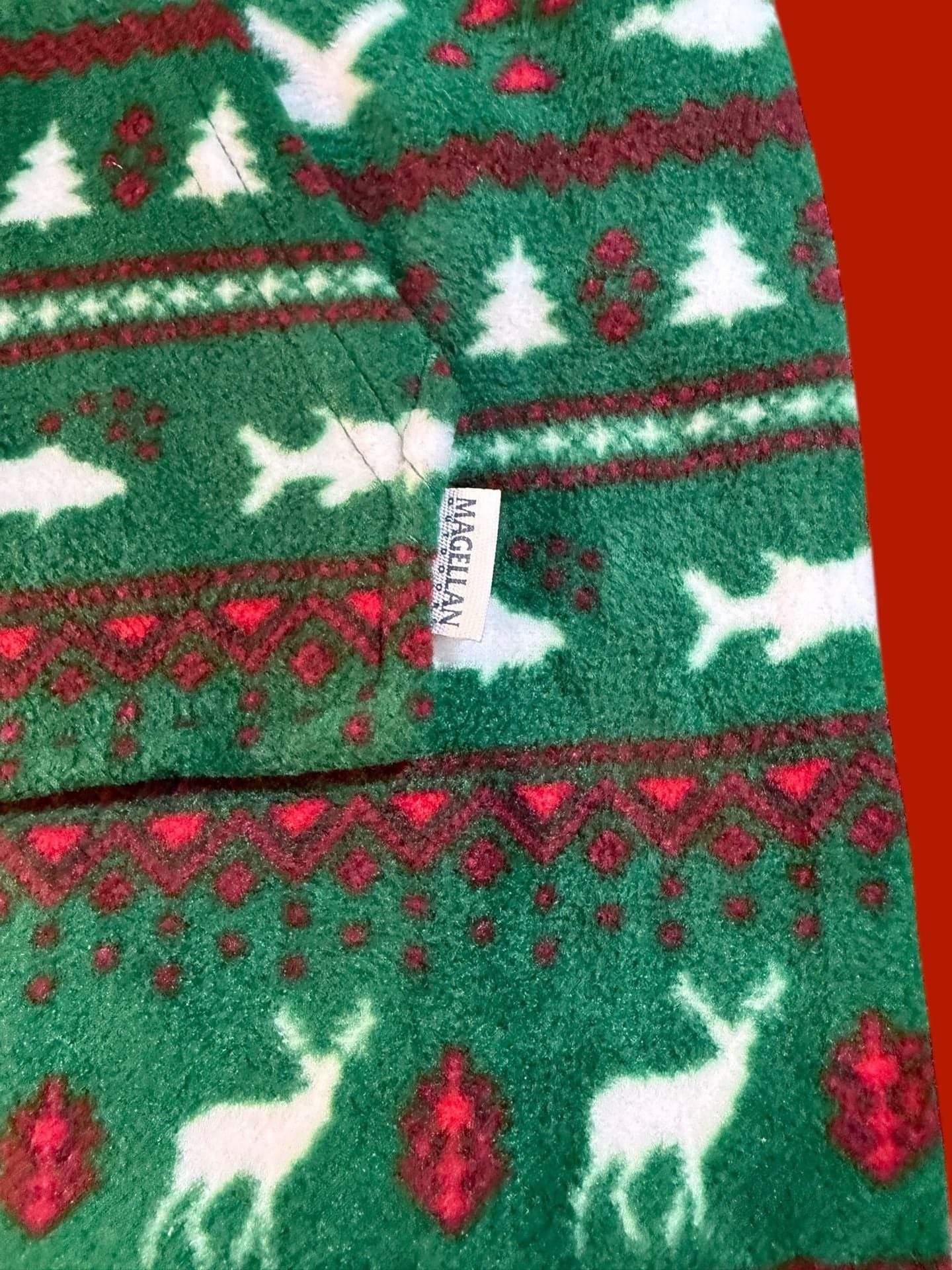 Magellan Outdoors Infant Holiday Fair Isle Fleece Footed Romper, Green, 12/18M - Thumbnail 6